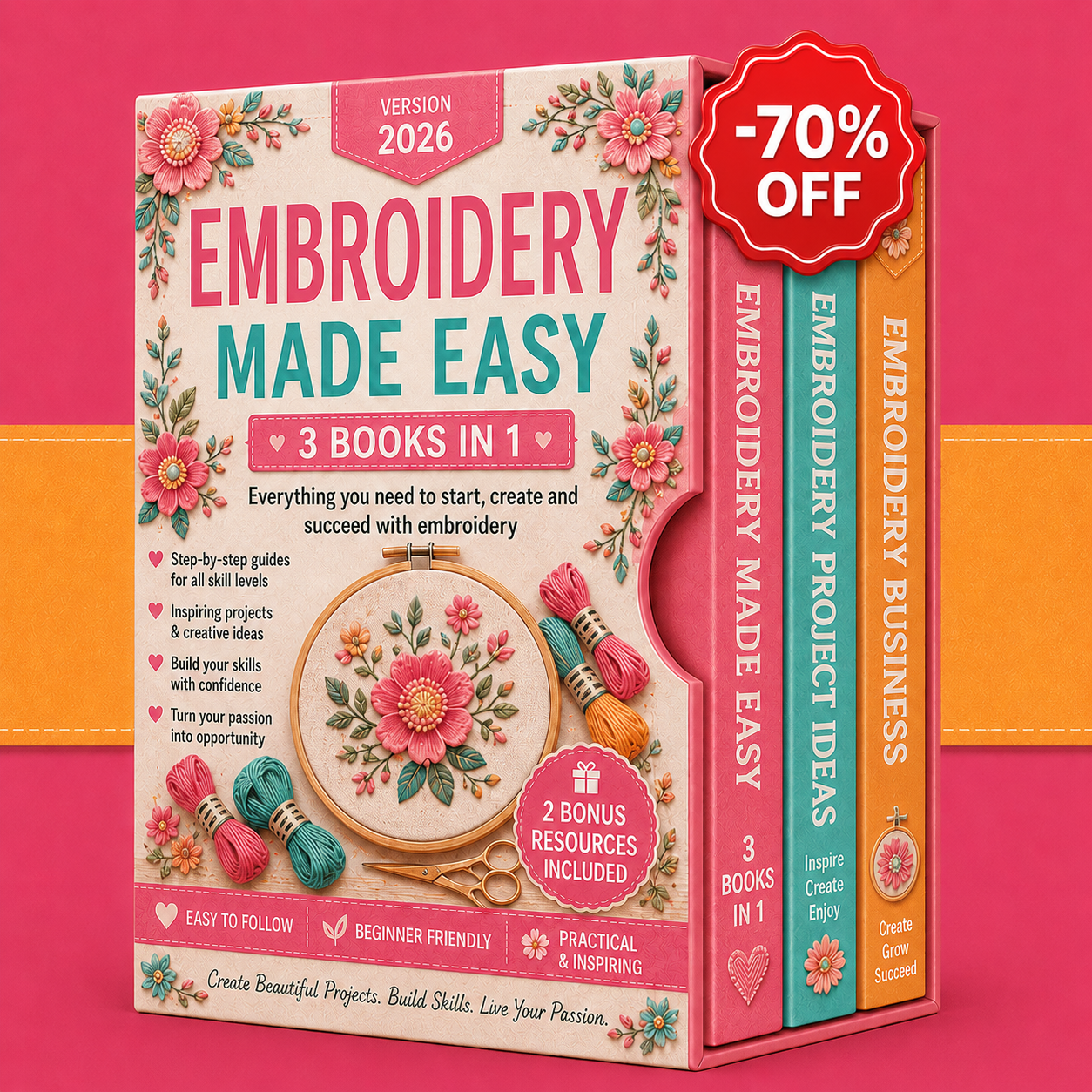 The Complete Package – Embroidery Made Easy – 3 Books in 1