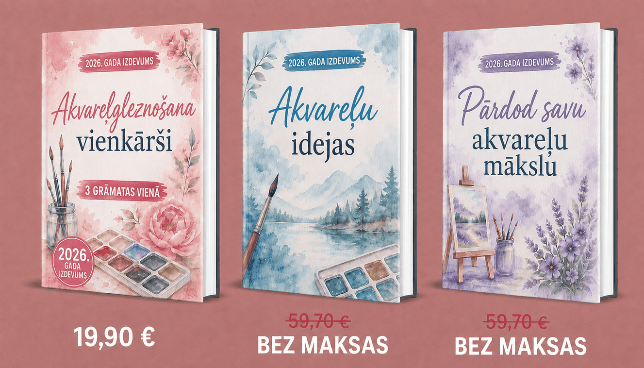Akvareļa Glezniecība – 3 grāmatu pārskats