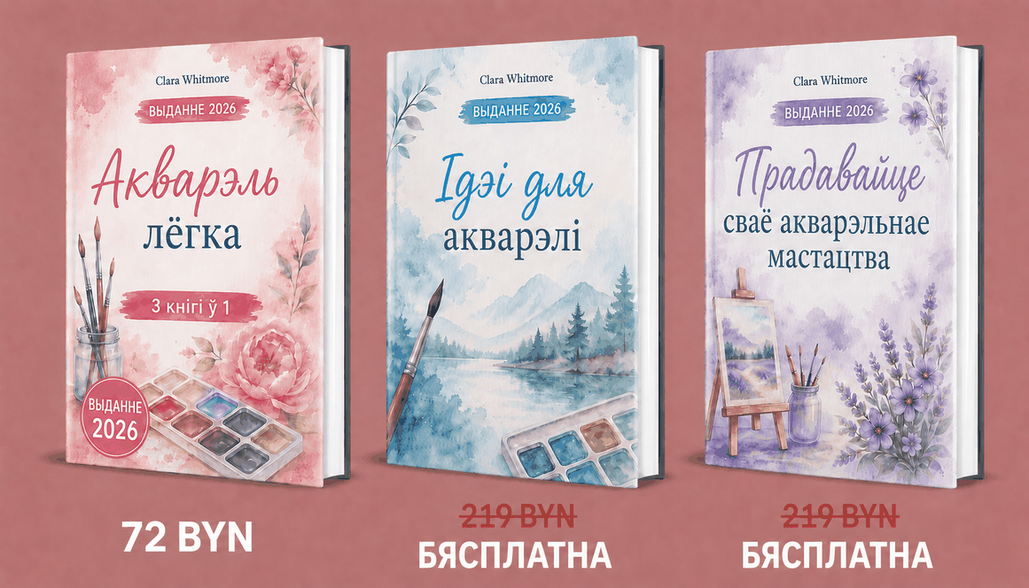 Акварэльны Жывапіс Проста – 3 Кнігі ў 1