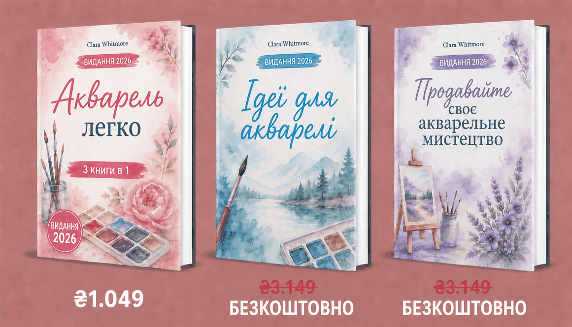 Акварельний Живопис Легко – 3 Книги в 1