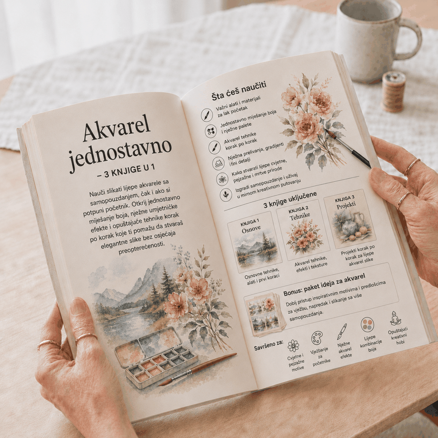 Akvarel Slikanje Jednostavno – 3 Knjige u 1