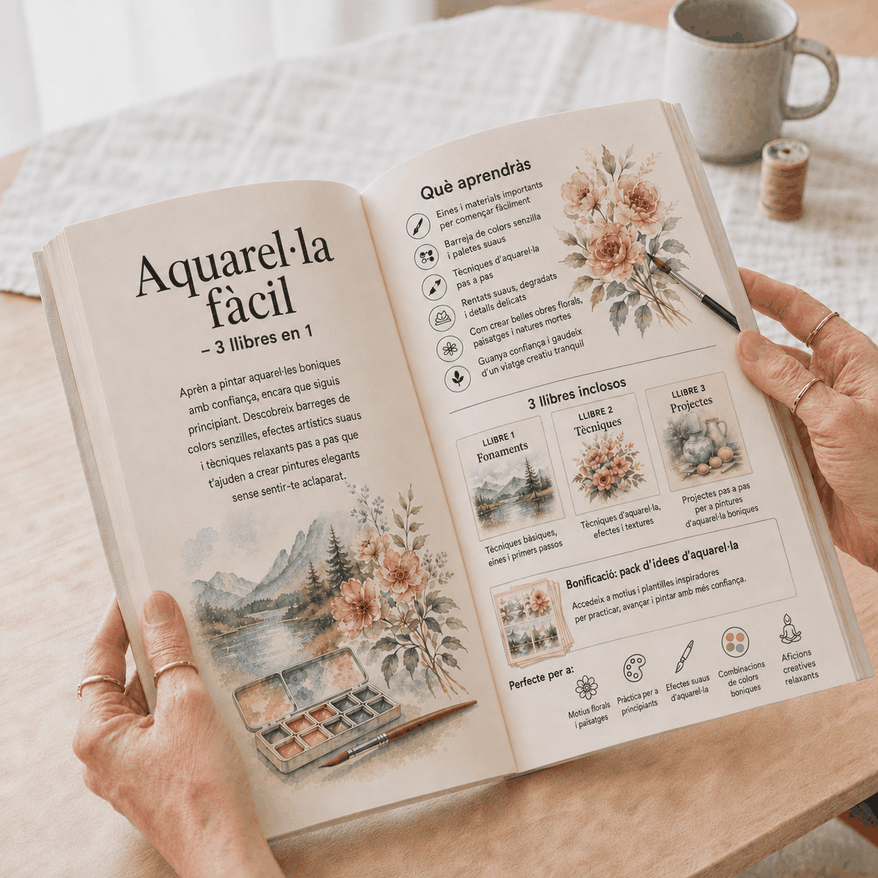 Pintura en Aquarel·la Fàcil – 3 Llibres en 1