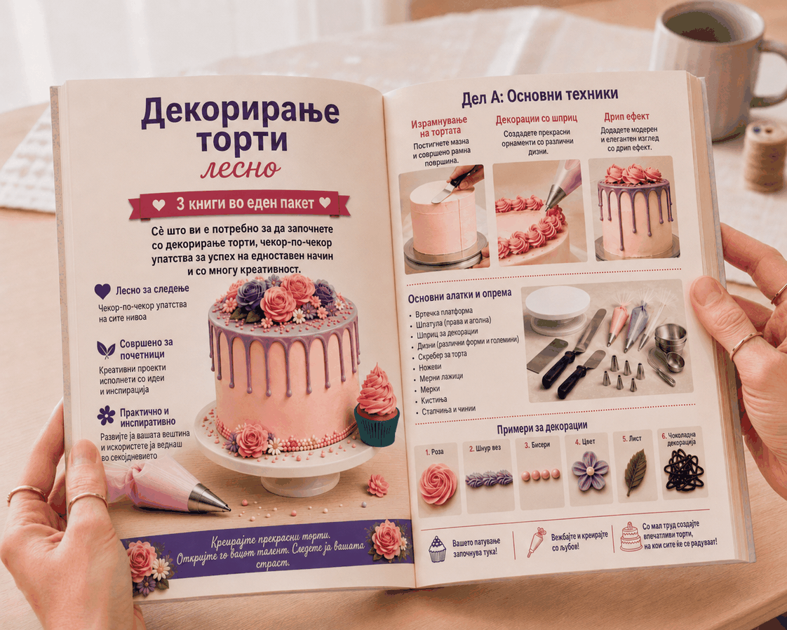 Декорирање Торти Лесно – Пакет 3 во 1