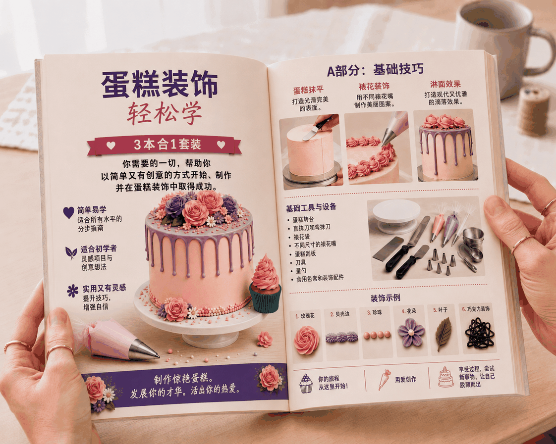 轻松蛋糕装饰 – 3合1礼包