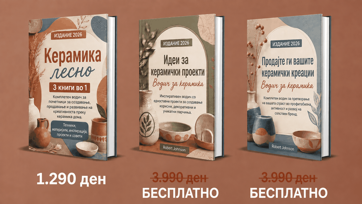 Грнчарство на Едноставен Начин – 3 Книги во 1