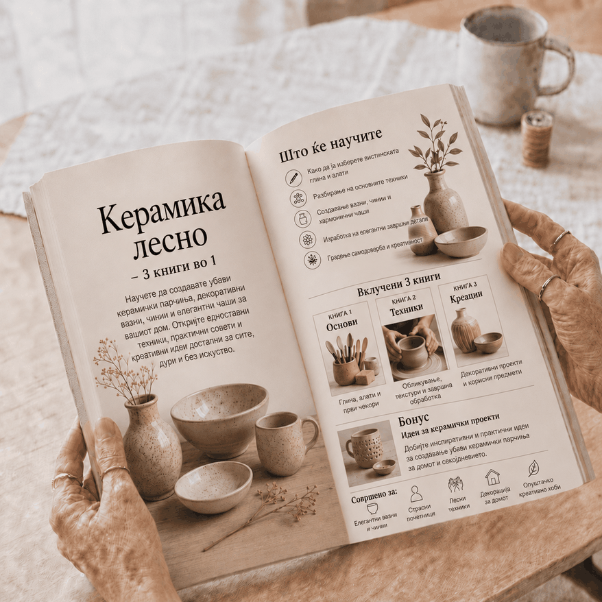 Грнчарство на Едноставен Начин – 3 Книги во 1