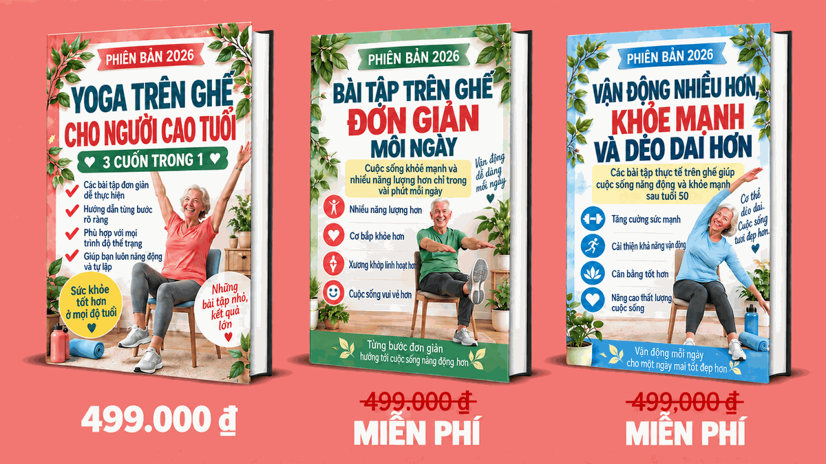 Bài Tập Trên Ghế Cho Người Cao Tuổi – 3 Cuốn Trong 1
