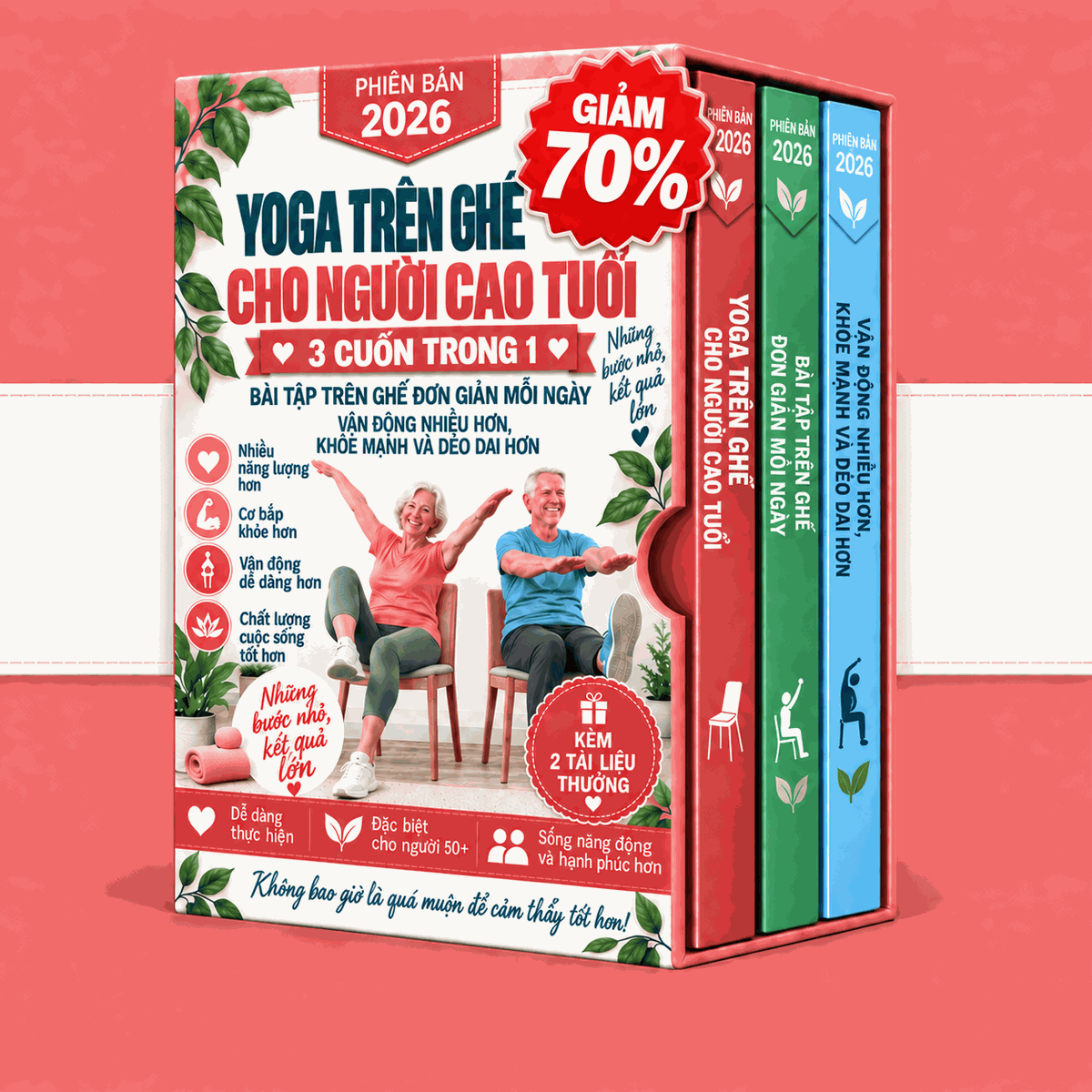 Bài Tập Trên Ghế Cho Người Cao Tuổi – 3 Cuốn Trong 1