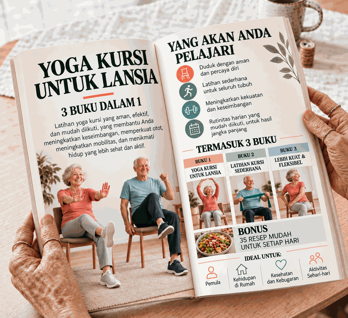 Olahraga Kursi untuk Lansia – 3 Buku dalam 1