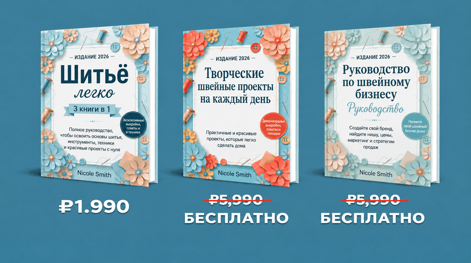Шитьё Легко – 3 Книги в 1
