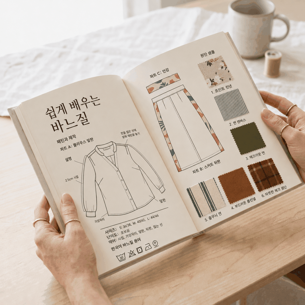쉬운 재봉 핵심 가이드 – 3권의 책을 한 권에