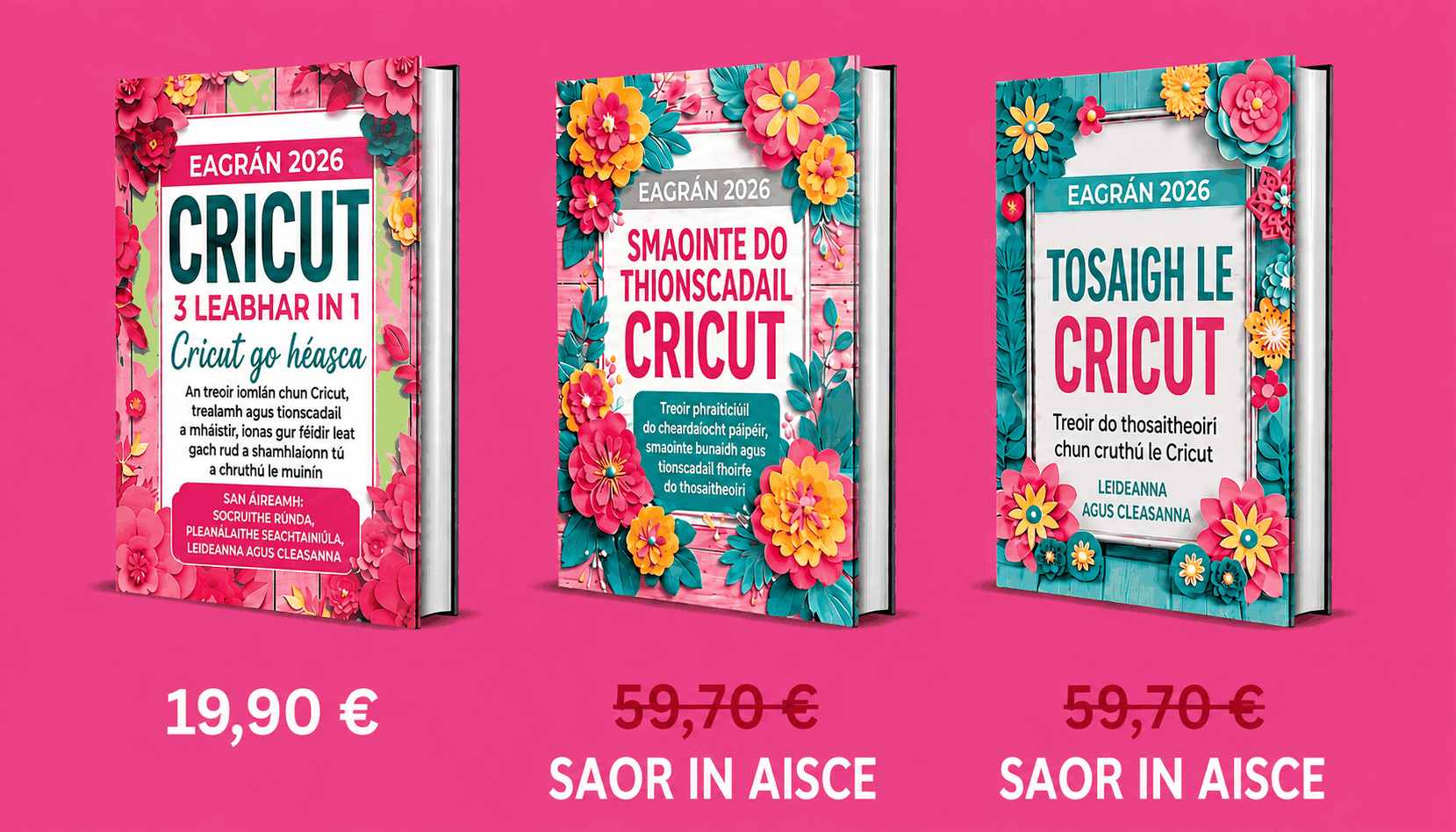 Cricut do Thosraitheoirí – 3&nbsp;Leabhar in 1
