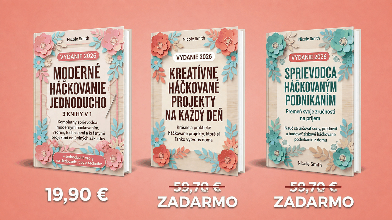 Prehľad balíčka 3 kníh moderného háčkovania
