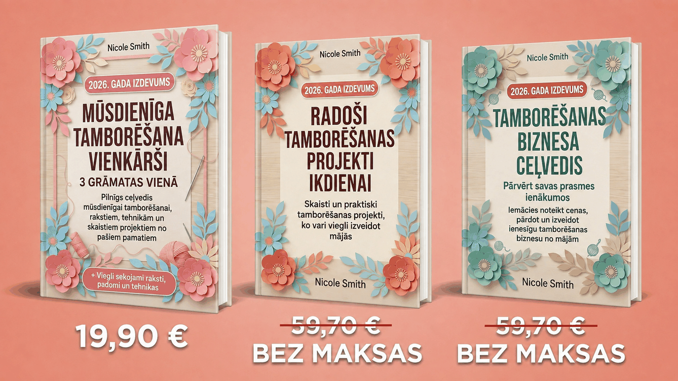 Pārskats par 3 tamborēšanas grāmatu komplektu