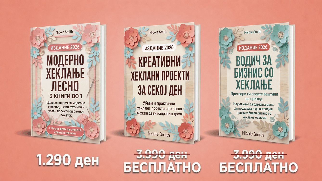 Преглед на комплетот од 3 книги за модерно плетење
