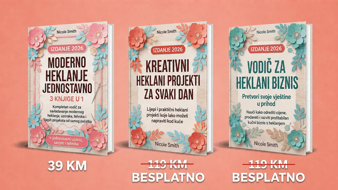Moderno Heklanje na Jednostavan Način – 3 Knjige u 1