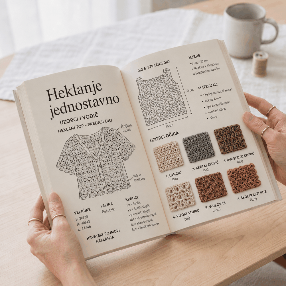 Unutrašnjost knjige o heklanju