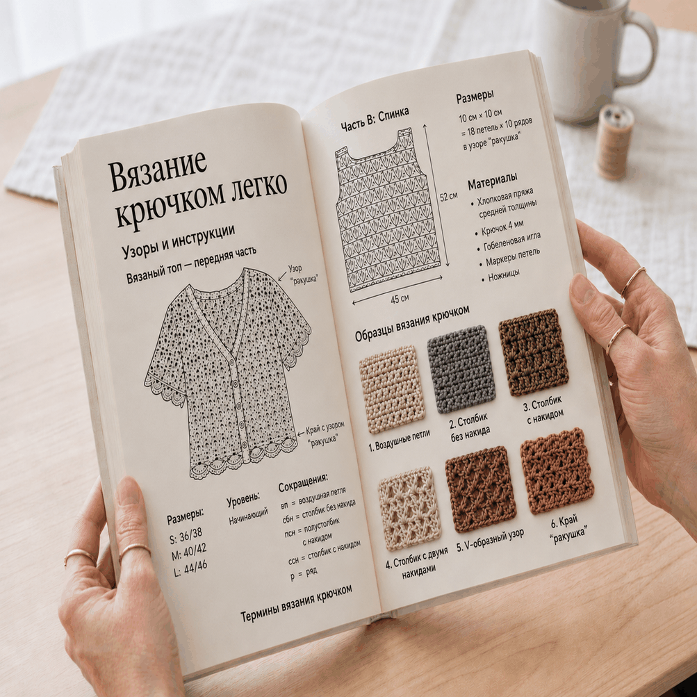 Современное вязание крючком простым способом – 3 книги в 1