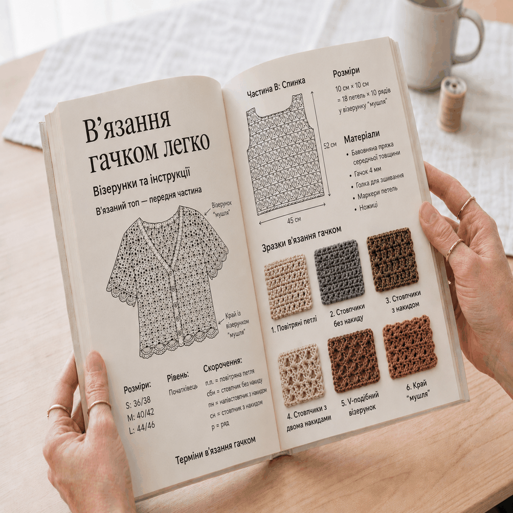 Сучасне в'язання гачком простим способом – 3 книги в 1