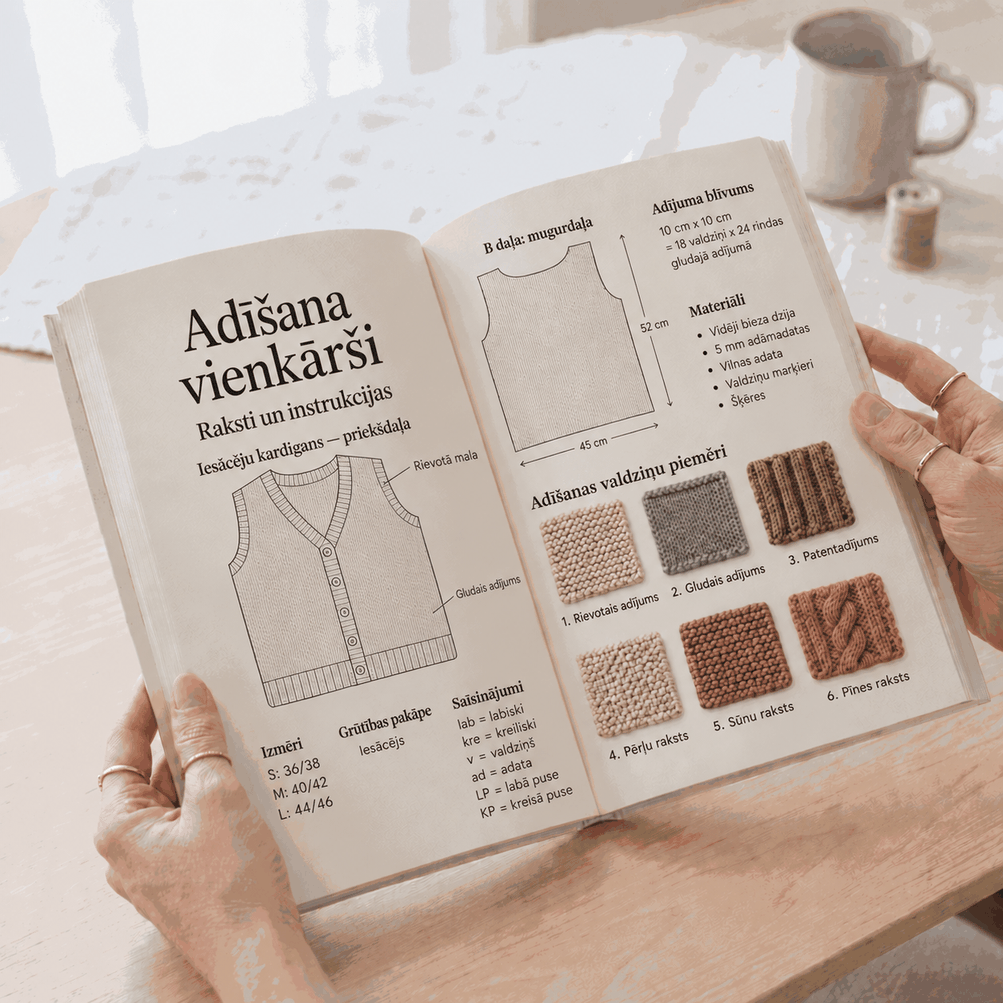 Ieskaties adīšanas rokasgrāmatā