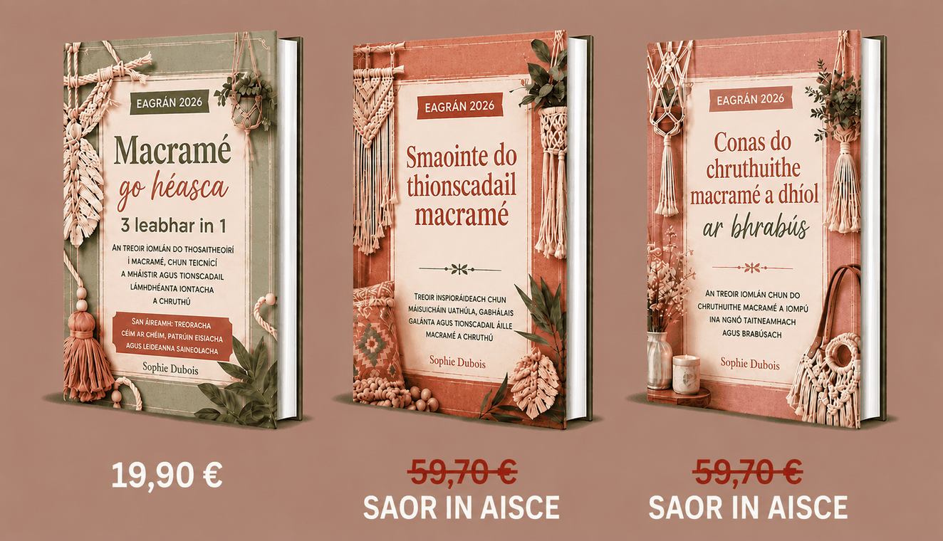Pacáiste: Makramé Déanta Éasca – 3 Leabhar i 1