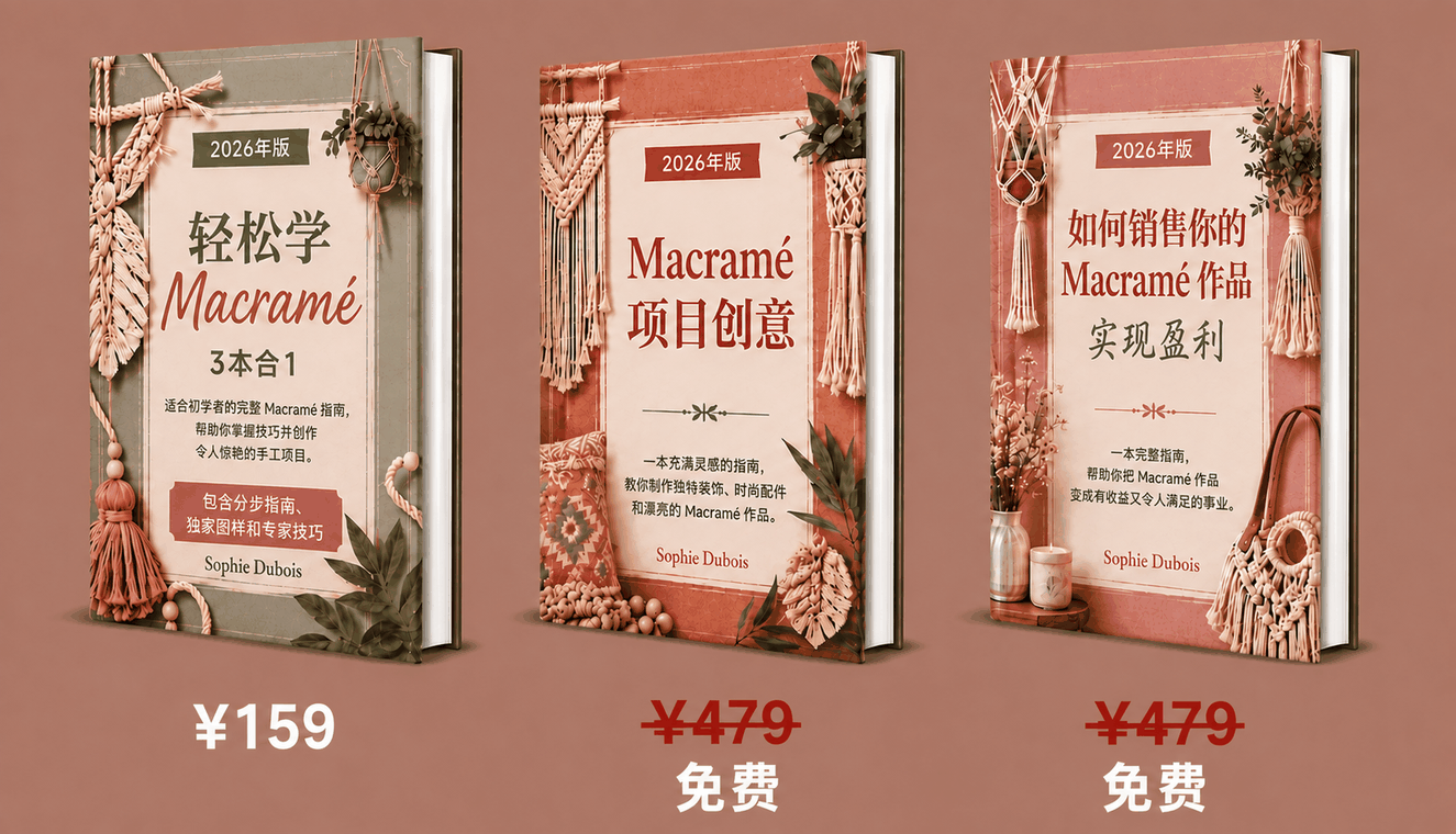 编织水洗绳Macrame轻松学 – 3册合1