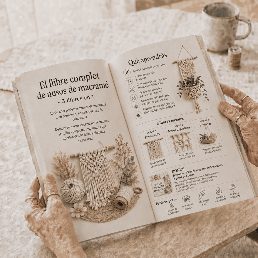 Paquet: Macramé Fàcil – 3 Llibres en 1