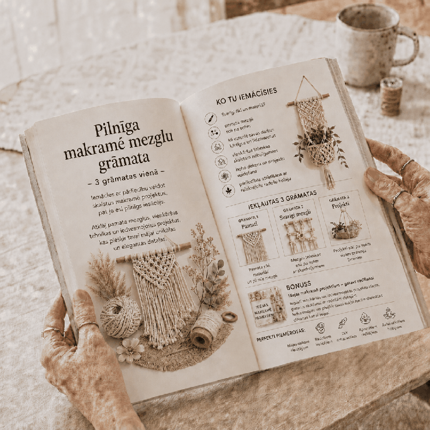 Komplekts: Makramē Viegli – 3 Grāmatas 1