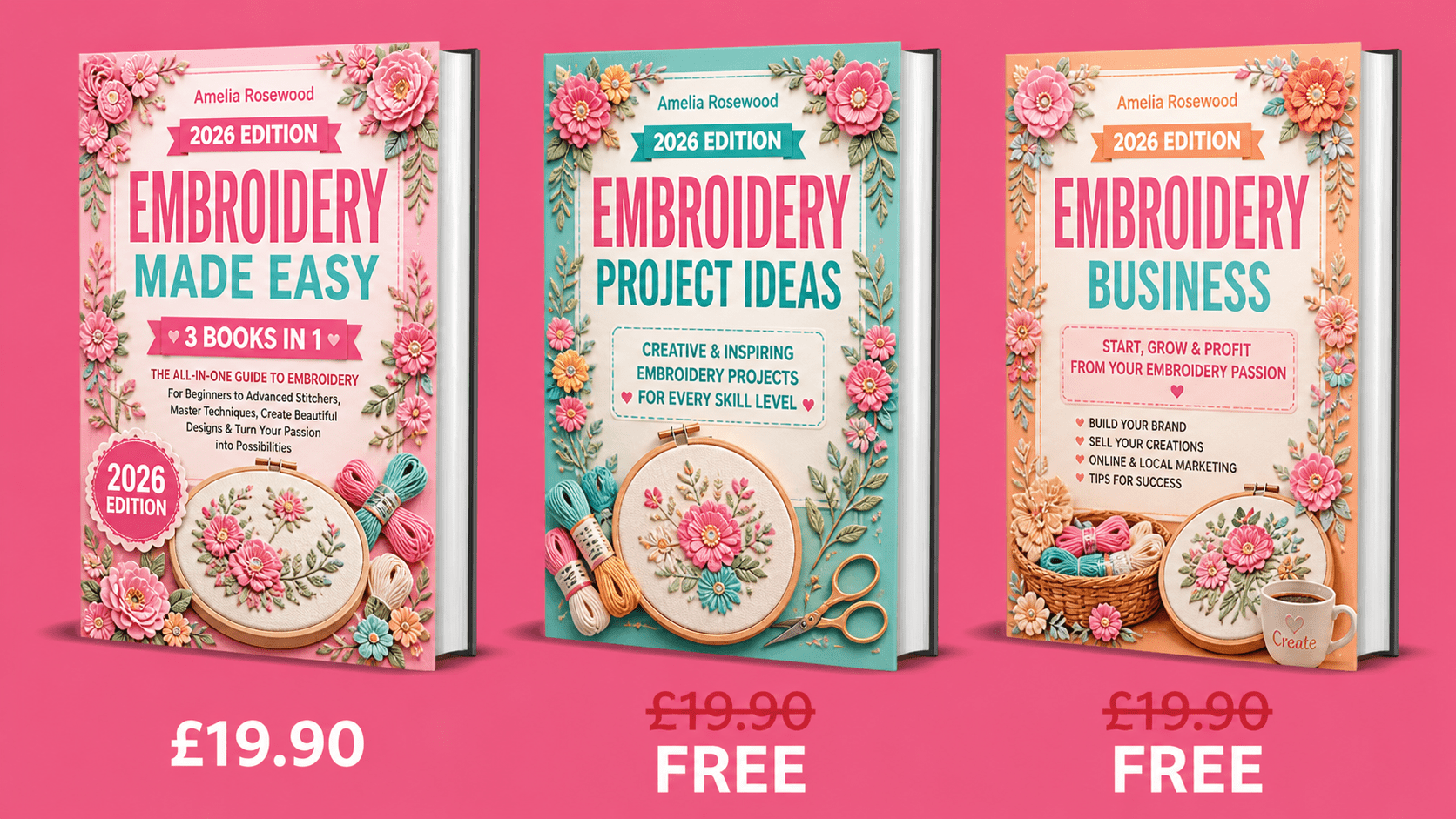 Embroidery Made Easy 3 Books Bundle Overview