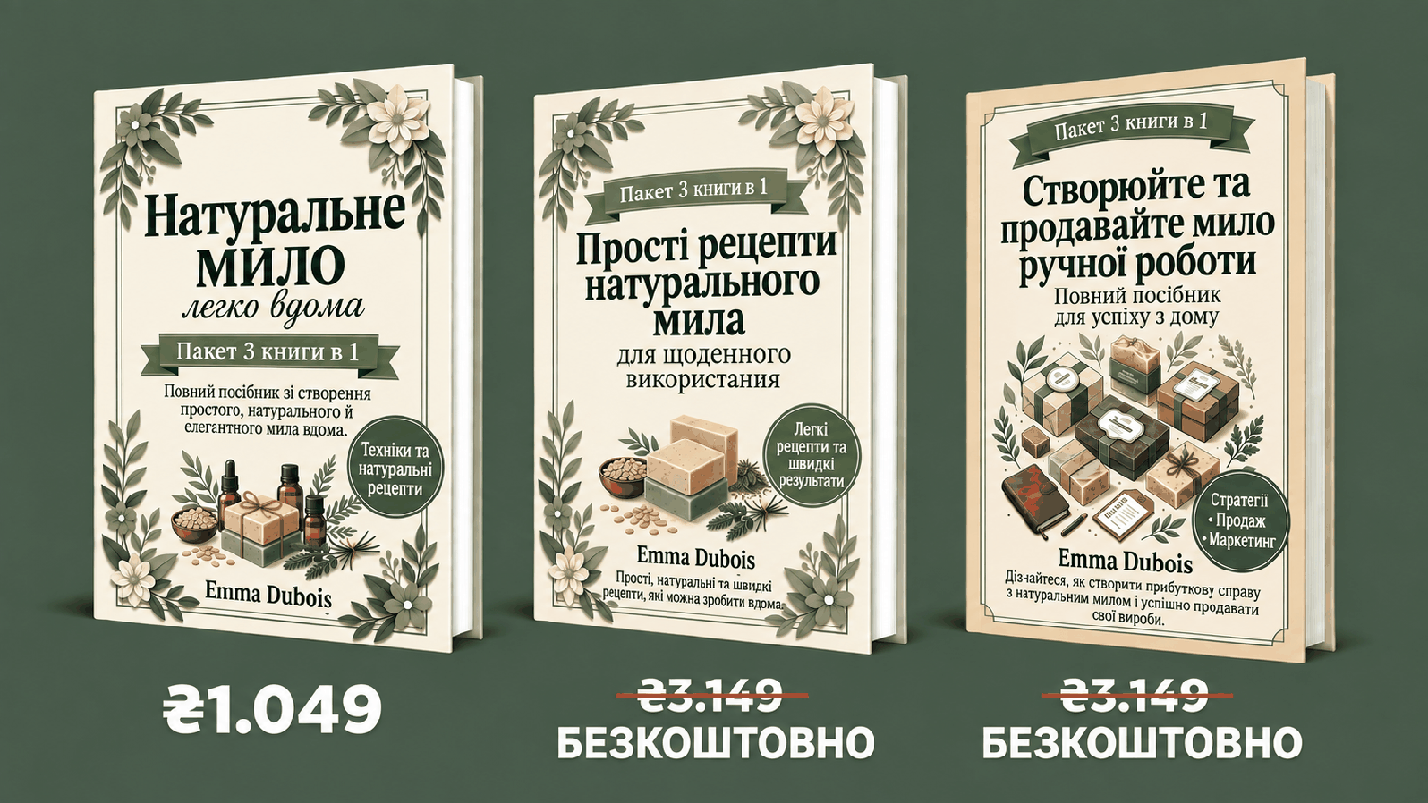 Домашнє Натуральне Мило Простим Шляхом – 3 Книги в 1