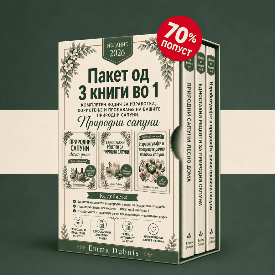 Домашни природни сапуни на едноставен начин – 3 Книги во 1