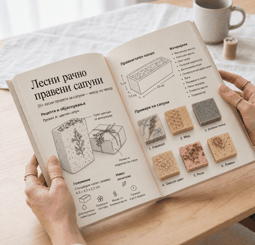 Домашни природни сапуни на едноставен начин – 3 Книги во 1