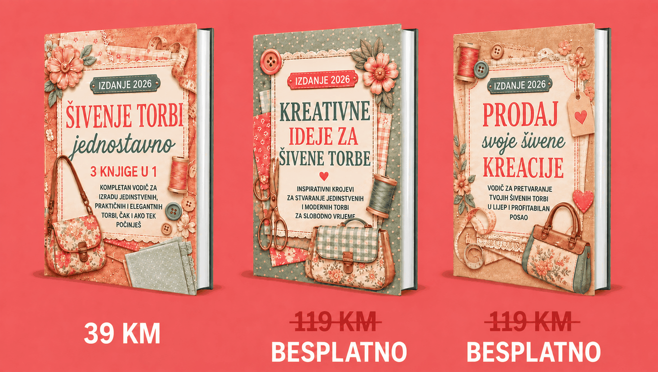 Šivenje Torbi na Jednostavan Način – 3 Knjige u 1