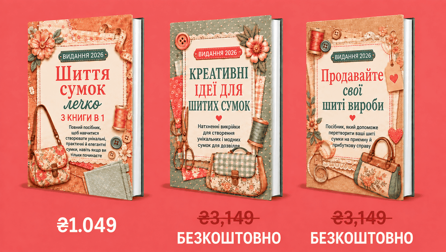 Шиття сумок простым способом – 3 книги в 1