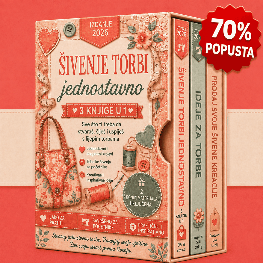 Šivenje Torbi na Jednostavan Način – 3 Knjige u 1