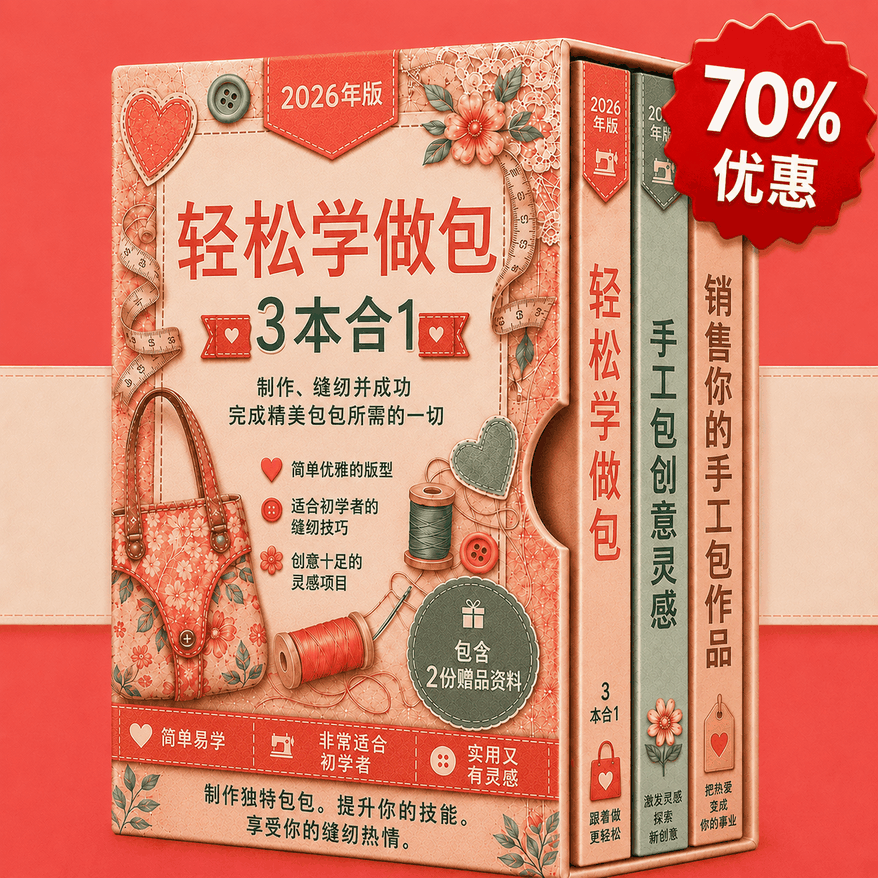 缝制包袋简易指南 – 3 册合 1