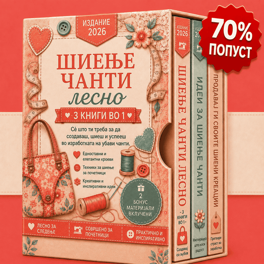 Шиење Чанти Направено Лесно – 3 Книги во 1