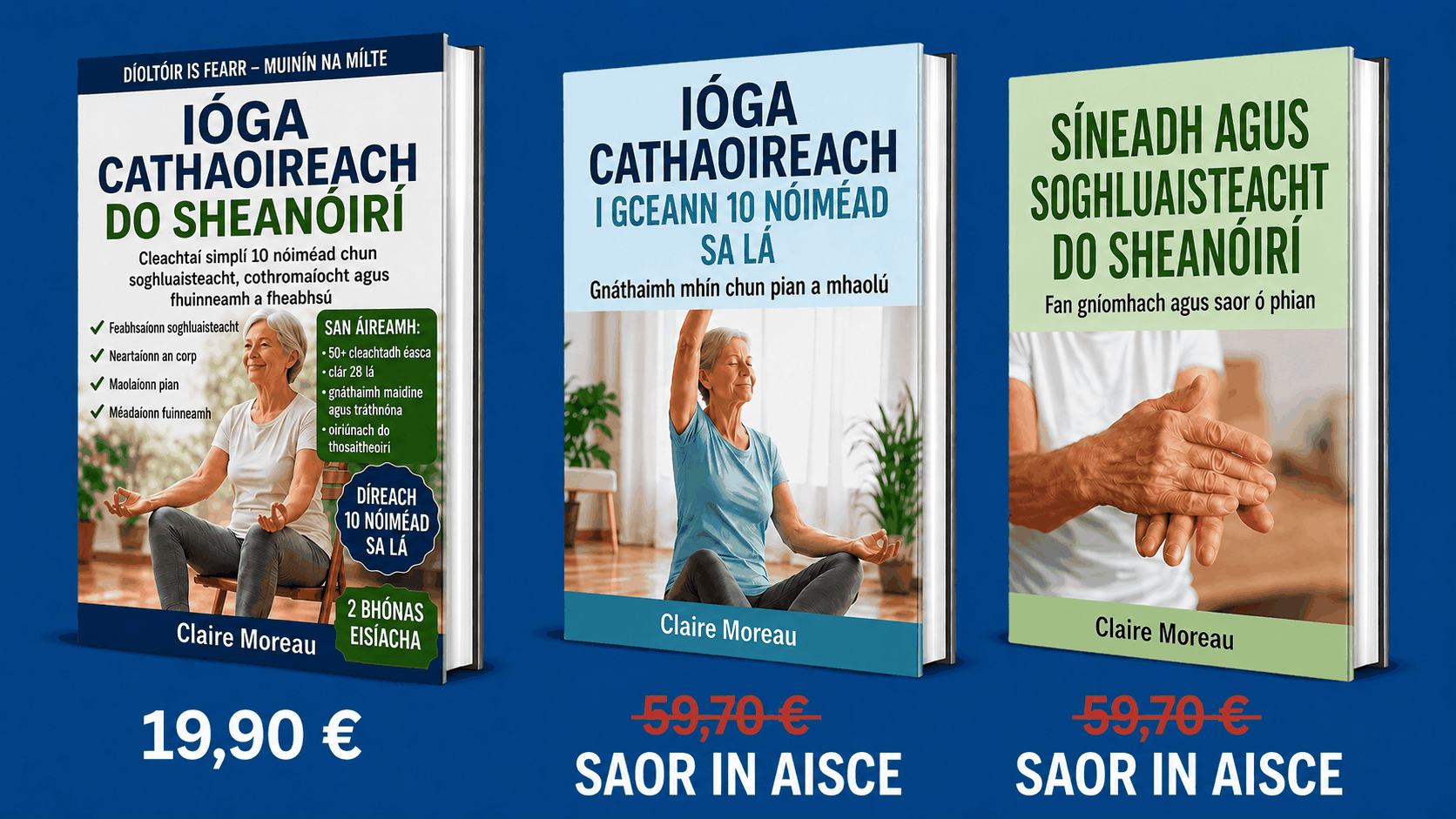 Foramharc ar an sraith 3 leabhar ióga cathaoireach