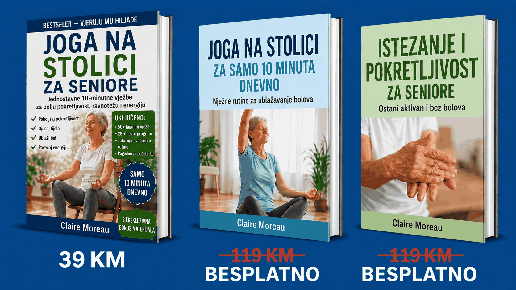 Joga na stolici za seniore – 3 knjige u 1