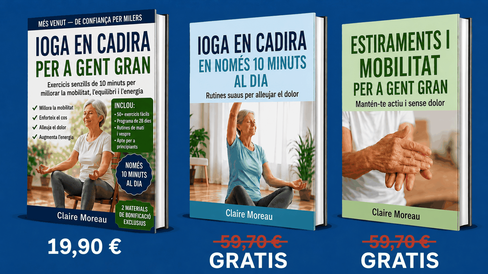 Ioga en cadira per a gent gran – 3 Llibres en 1