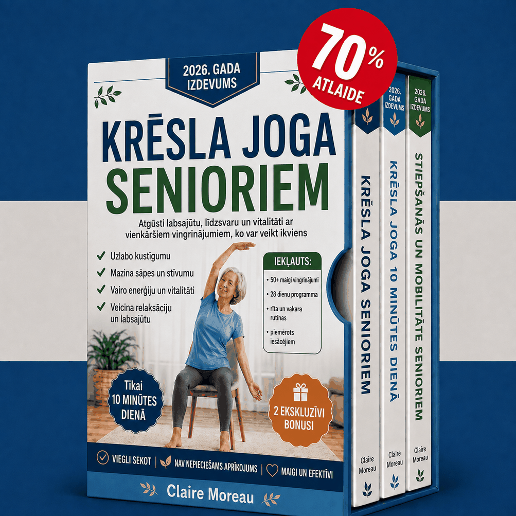 Krēsla joga senioriem – 3 Grāmatas 1 komplektā