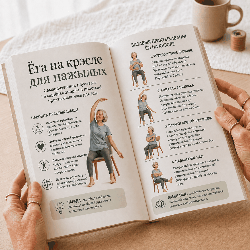 Ёга на крэсле для пажылых – 3 кнігі ў 1