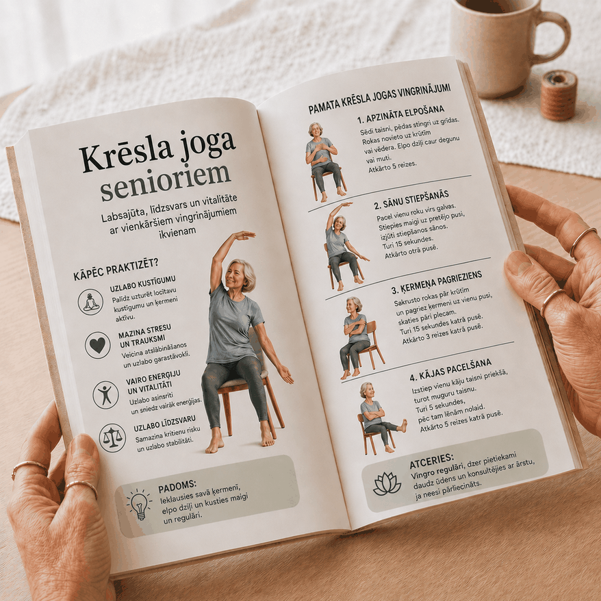 Ieskats krēsla jogas senioriem lappusēs